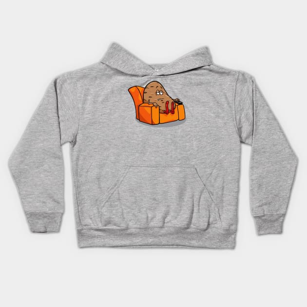 Couch Potato Kids Hoodie by Alema Art